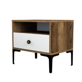 Hanah Home Lizbon 530 Mesilla de noche - Nogal y Blanco
